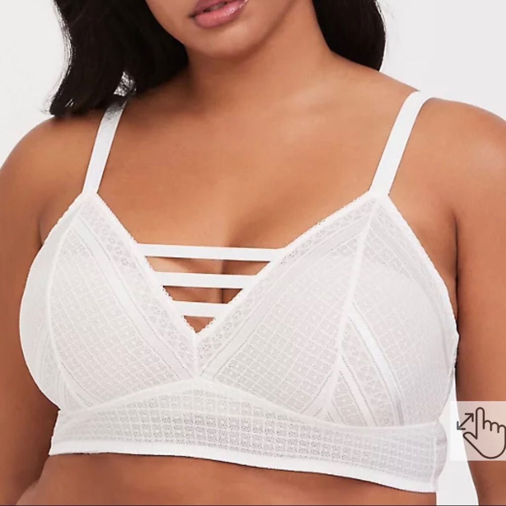 White Lace Ladder Cutout Bralette